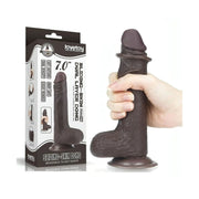 Dildo nero realistico Lovetoy con pelle scorrevole e base a ventosa, confezione dual layer