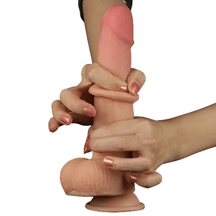 Fallo realistico con pelle scorrevole come un membro vero - 9', Rosa Carne