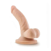 Vista laterale dildo realistico 4 pollici rosa carne base a ventosa per strap-on