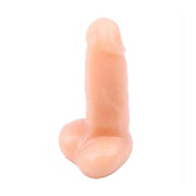 Dildo anatomico T-Skin rosa carne frontale con testicoli morbidi