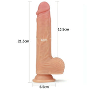 Dildo realistico silicone 21,5 cm diametro 4 cm base stabile con texture anatomica