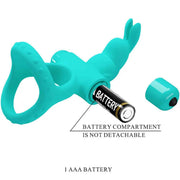 Vano batteria anello vibrante Figgy aperto con pila AAA inserita