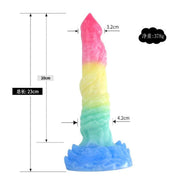 Dildo fantasy multicolore texture spirale dimensioni 23 cm
