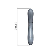 Grafica tecnica vibratore G-spot grigio lunghezza 204 mm vista frontale