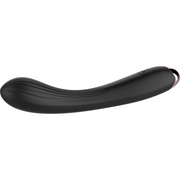 Vibratore flessibile nero profilo con forma curva e texture ondulata