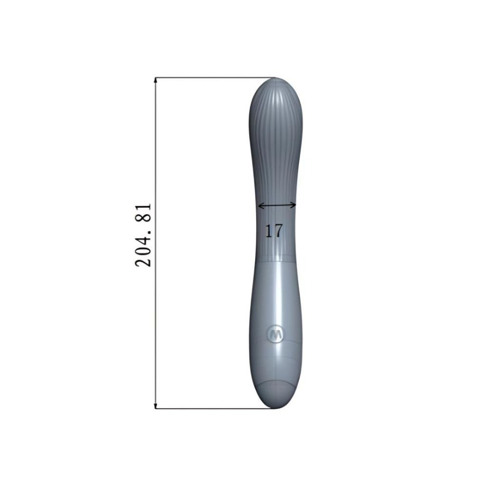 Dimensioni vibratore G-spot nero 204 mm altezza larghezza 17 mm tecnica