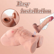 Installazione facile del pene sul torso con sistema di collegamento a liquido