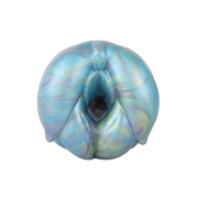 Masturbatore maschile sferico in silicone effetto arcobaleno vista frontale
