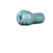 Estremità a fiore di silicone lucido iridescente blu-verde viola