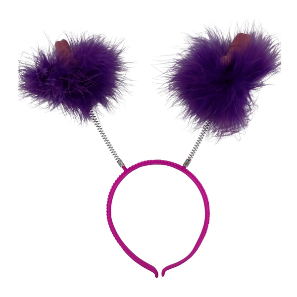 Frontino con pisellini a molla e peluche colori assortiti