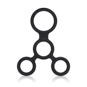 Anello fallico nero a tre anelli collegati Calexotics in silicone