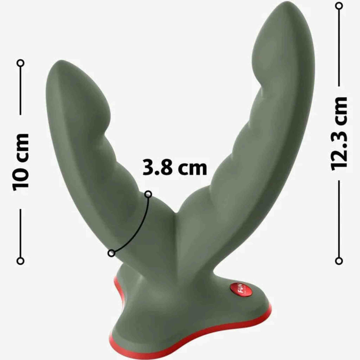 Misure dildo Fun Factory Ryde verde oliva: 10-12,3 cm lunghezza e 3,8 cm diametro