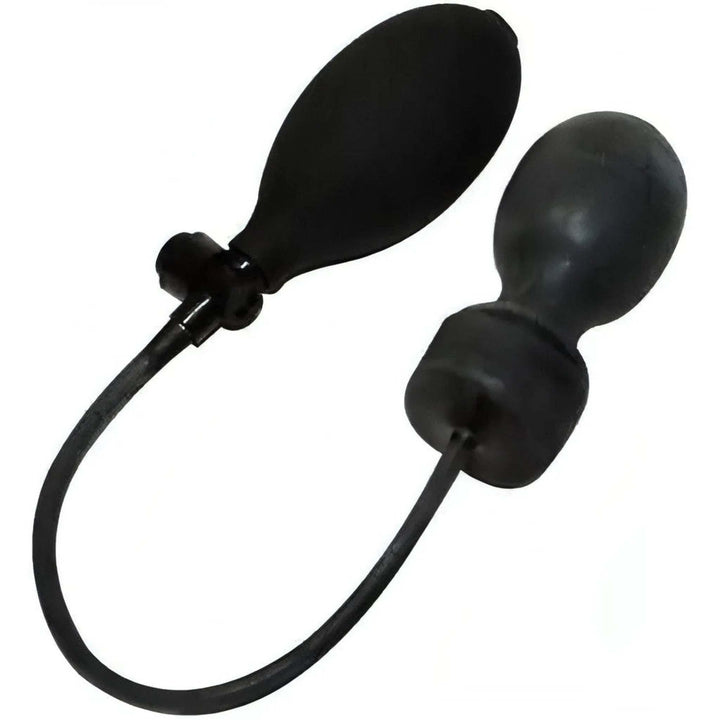 Gag gonfiabile in lattice nero con pompa manuale per BDSM