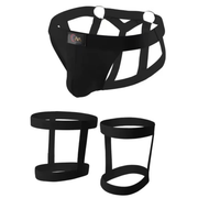Garter harness nero uomo pezzi separati perizoma e fasce gambe elastiche