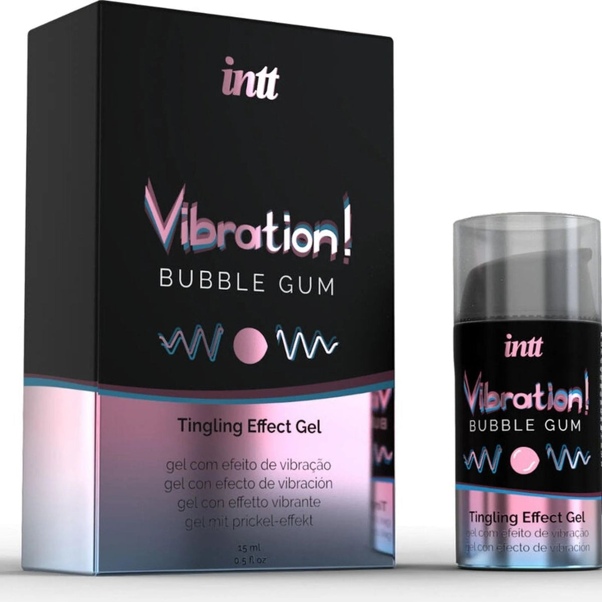 Gel stimolante intt Vibration! Bubble Gum 15ml confezione e flacone
