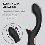 Vibratore G-spot nero con lingua rosa e 10 modalità vibrazione