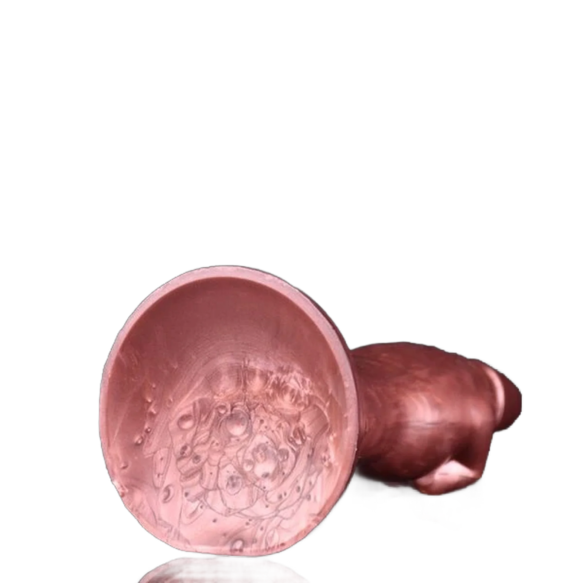 Base interna concava dildo silicone rosa texture circolare per fissaggio sicuro