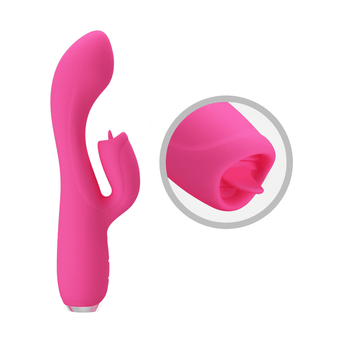 Vibratore coniglio rosa Pretty Love Gloria con ingrandimento lingua flessibile interna nella coda laterale