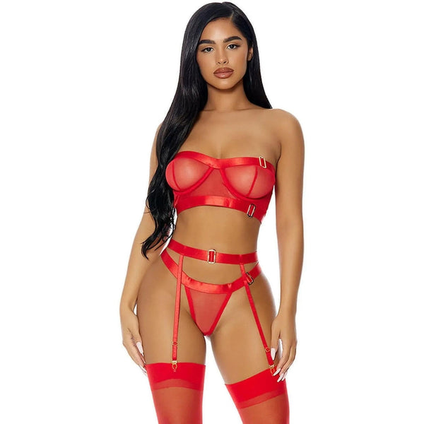 Good As Gold Lingerie Set - Red