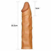 Guaina Fallica Realistica Morbida 19 cm lunga con un'estensione di 5 cm - Mulatto