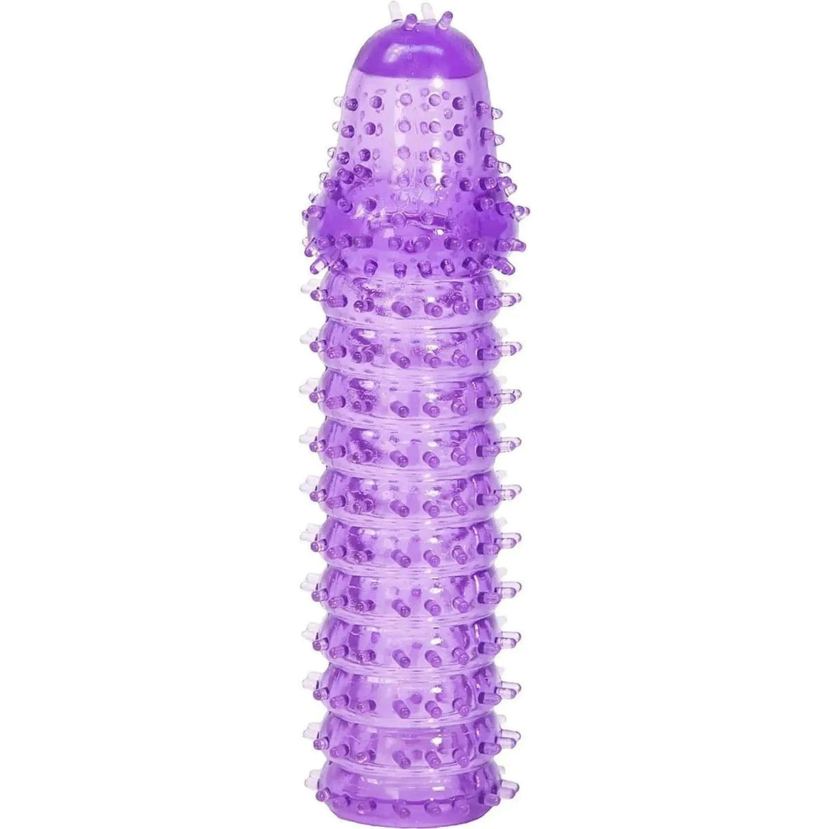 Guaina fallica in silicone con rilievi e nervature stimolanti