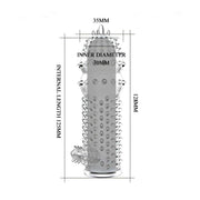 Dimensioni guaina stimolante trasparente: diametro 30mm e lunghezza 128mm