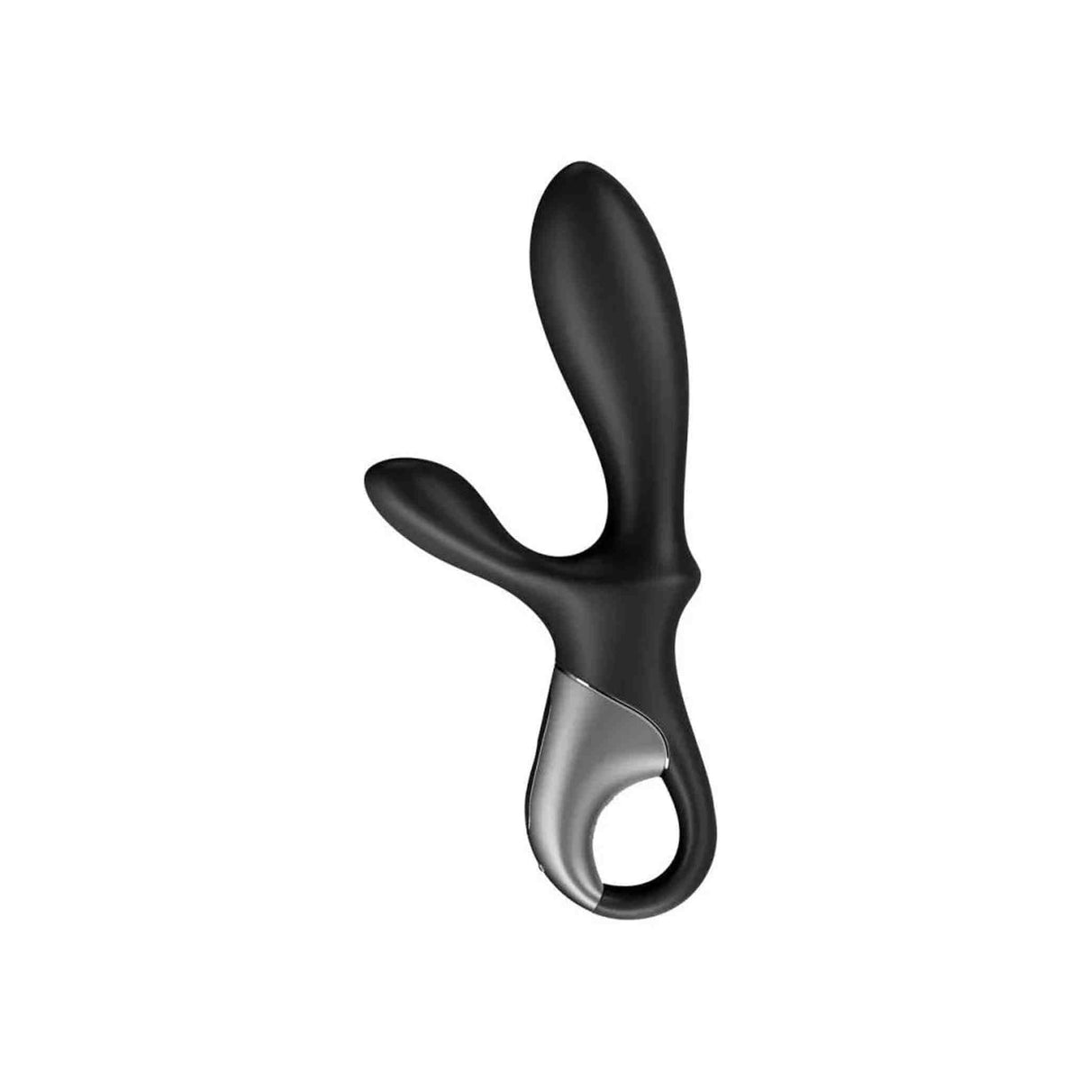 Vibratore rabbit nero Satisfyer profilo ergonomico superficie liscia e anello integrato