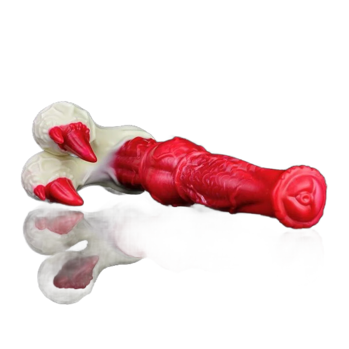 Dildo mostro silicone rosso tre artigli testa arrotondata