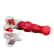Dildo mostro silicone rosso tre artigli testa arrotondata