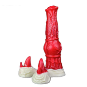Dildo mostro silicone rosso con base artigliata scala misura