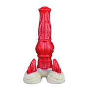 Dildo mostro silicone rosso dettagli scolpiti muscoli vene
