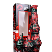 Dildo mostro silicone rosso verde confezione scatola nera rossa