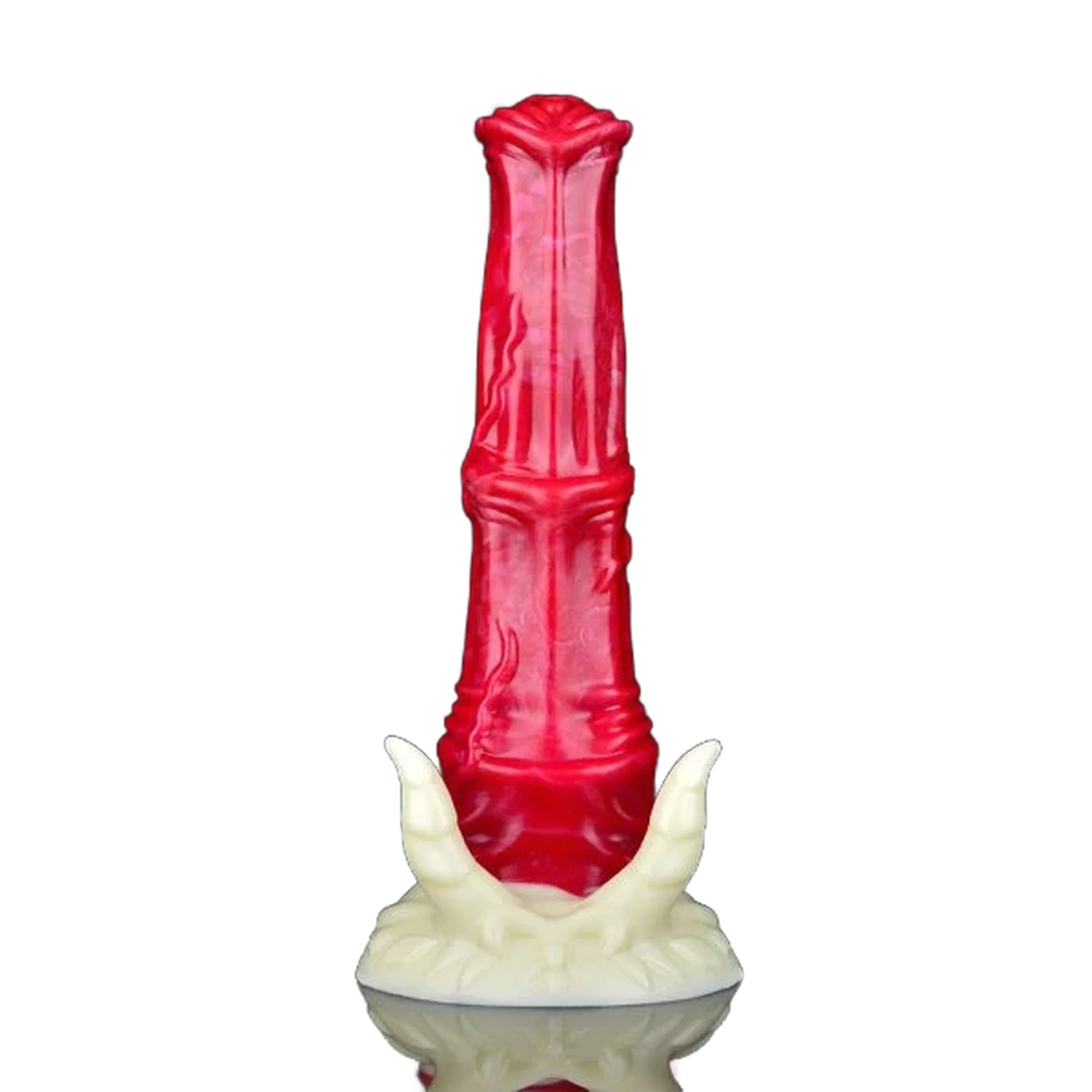 Dildo Hellfire Vicky silicone rosso brillante vista frontale