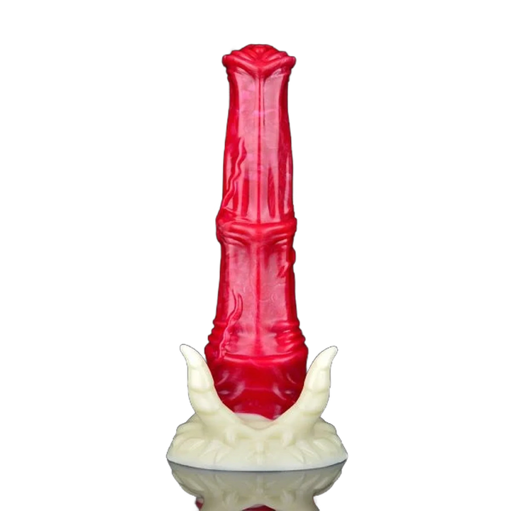Dildo Hellfire Vicky silicone rosso brillante vista frontale