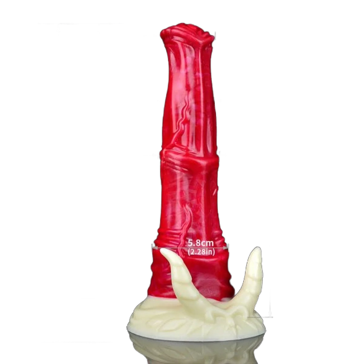 Dildo Hellfire Vicky silicone rosso intenso base cornuta