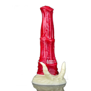 Dildo Hellfire Vicky silicone rosso intenso base cornuta