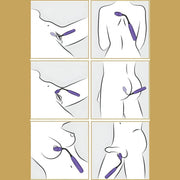 Illustrazione uso vibratore Hey Mr.Flex viola per stimolazione multipla punti G