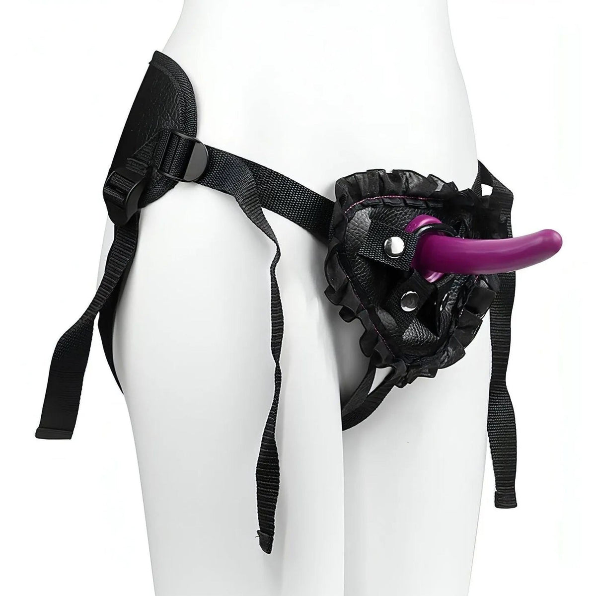 Mini dildo viola acceso in silicone lucido con design ergonomico e scritta 4.5 pollici