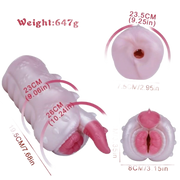 Dimensioni masturbatore Banshee drago silicone liquido rosa chiaro 26 cm con dettagli tecnici