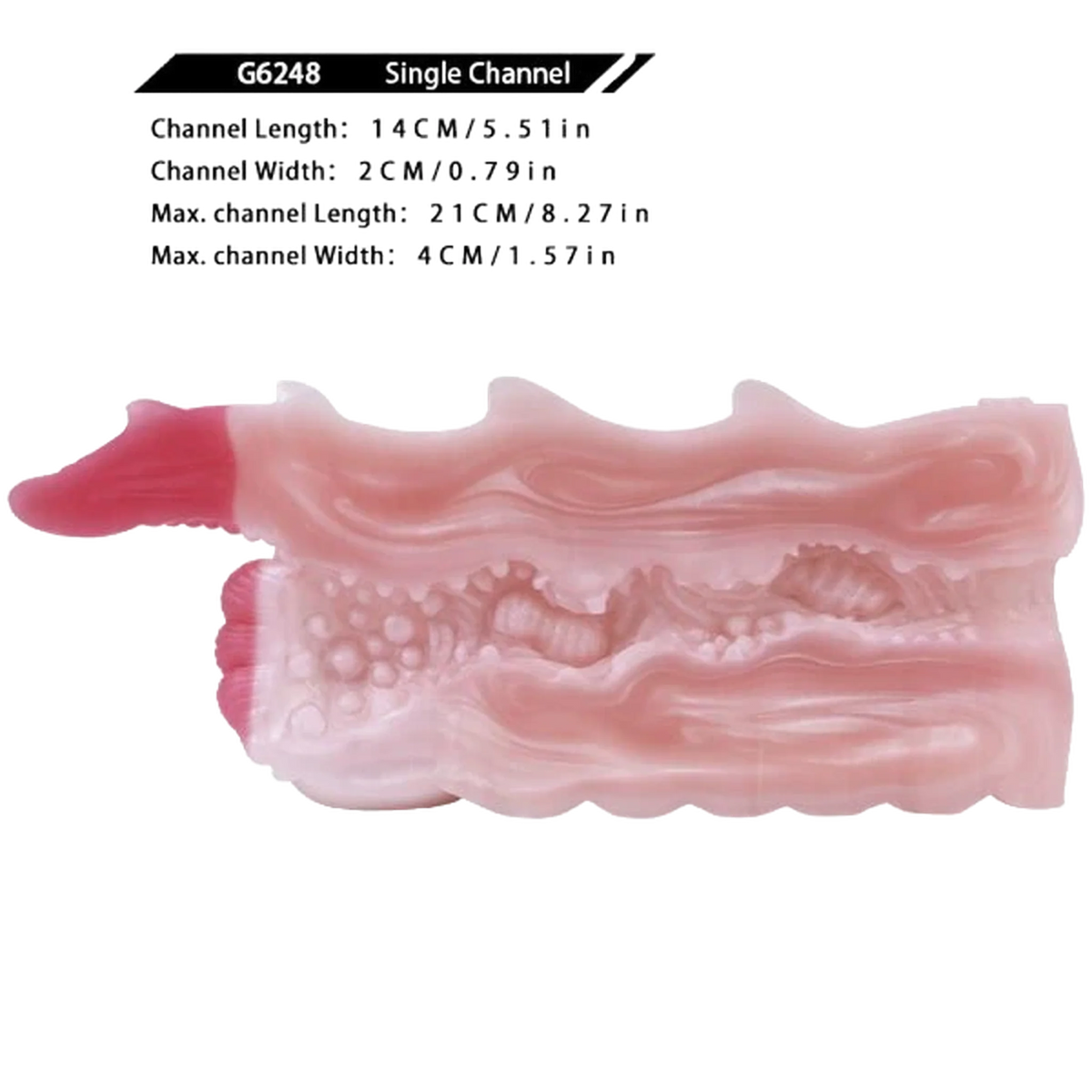 Sezione interna canale singolo masturbatore Banshee drago silicone rosa texture ondulata
