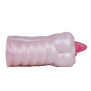 Masturbatore Banshee drago cornuto silicone liquido rosa chiaro vista laterale con testa di drago