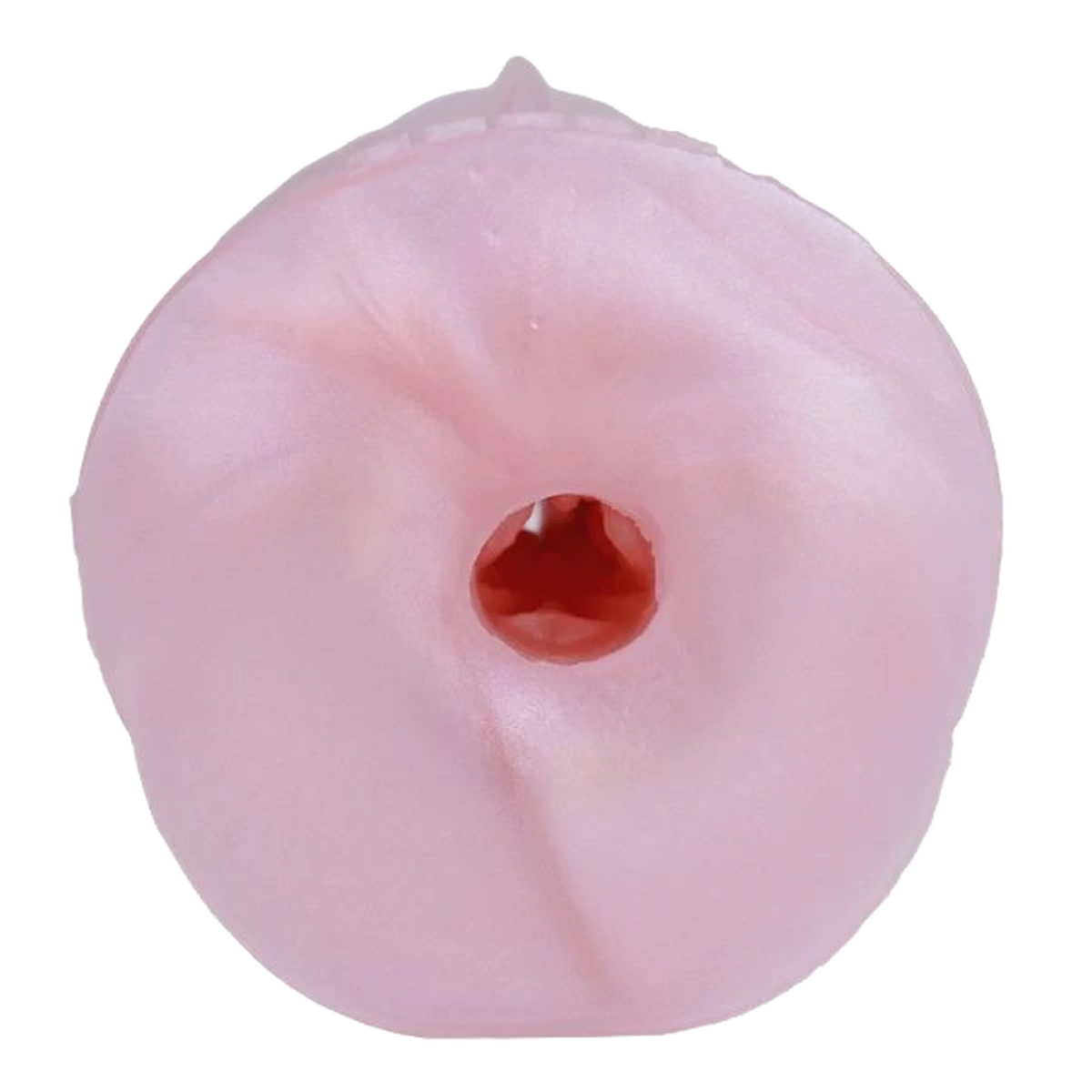 Vista dall'alto canale interno masturbatore Banshee drago silicone rosa con bordi rossi