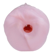 Vista dall'alto canale interno masturbatore Banshee drago silicone rosa con bordi rossi