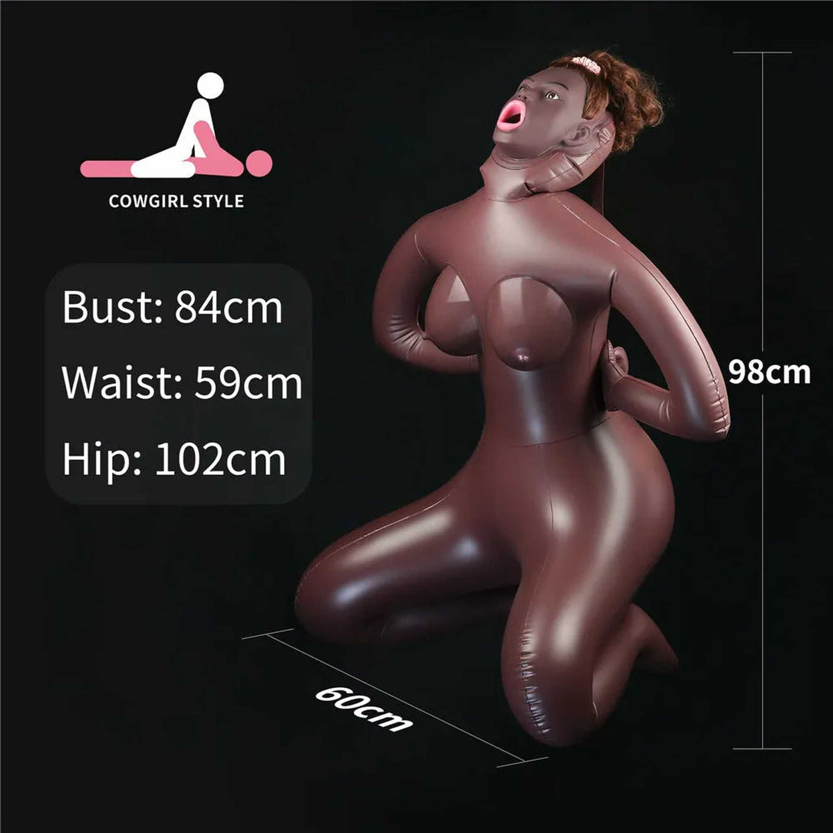 Horny Cowgirl Doll - Volto in 3D, Capelli e Inserti Super Realistici in Silicone