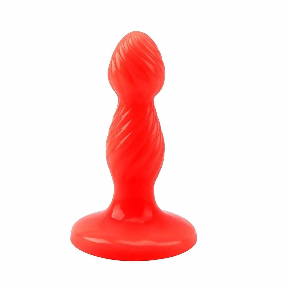 Plug anale rosso Chisa Novelties Hot Storm in silicone morbido con spirale incisa