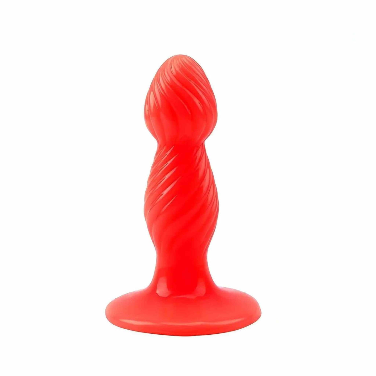 Plug anale rosso ergonomico Chisa Novelties con finitura lucida e base piatta