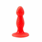 Plug anale rosso ergonomico Chisa Novelties con finitura lucida e base piatta