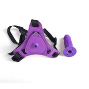 Strapon viola smontato con base Y cucita e dildo staccato