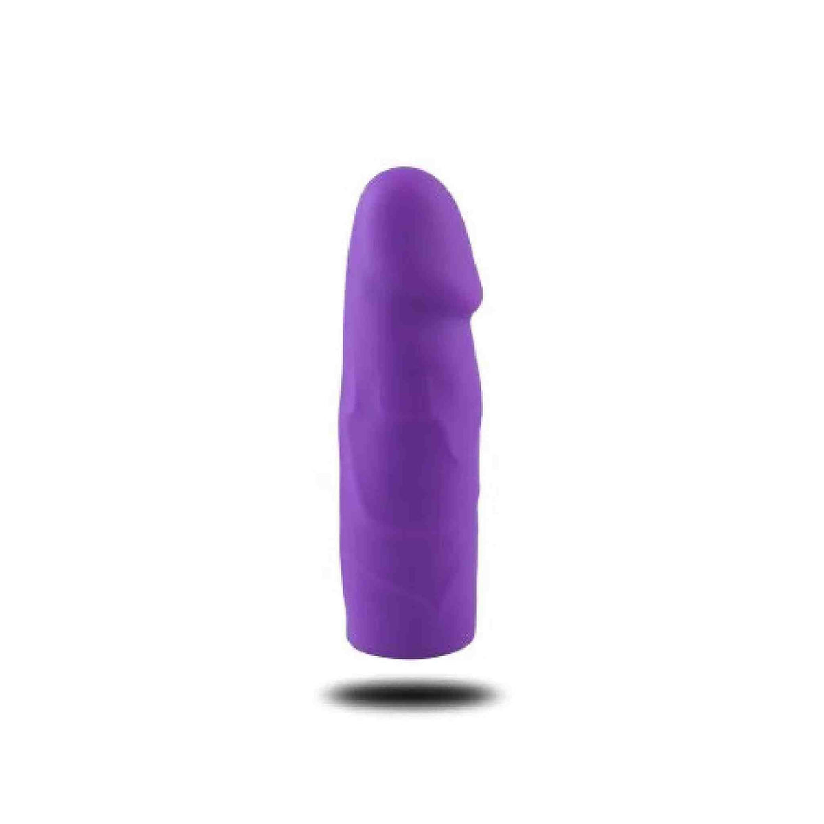 Pene in silicone viola anatomico testa arrotondata vista frontale