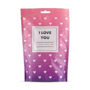 Sacchetto regalo rosa con cuoricini per set erotico I Love You da 7 pezzi
